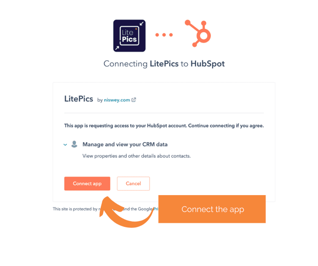 Connect the LitePics app