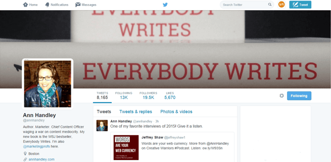 Follow-AnnHandley-on-Twitter-for-Content-Marketing-Niswey
