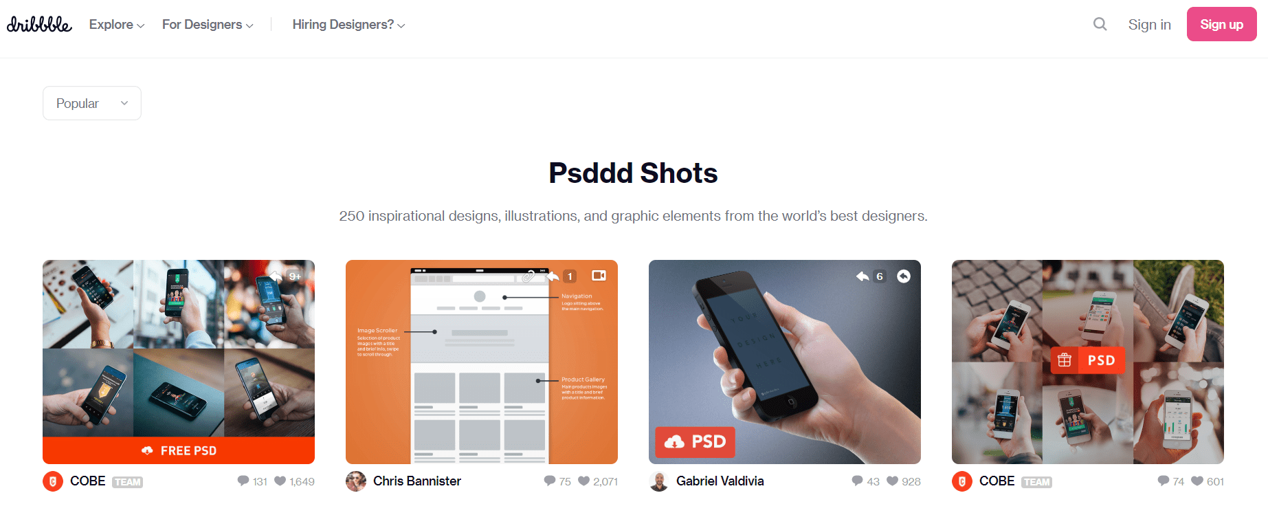 Dribbble design resources
