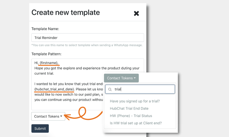 Personalize template