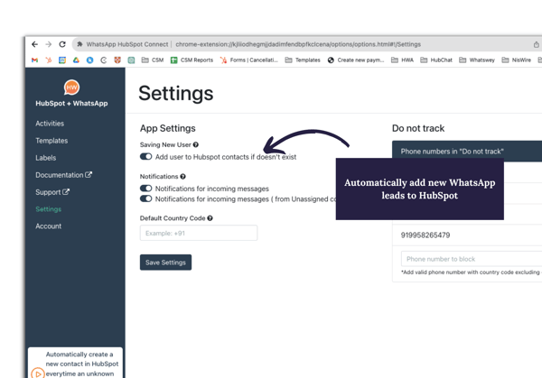 whatsapp hubspot integration - auto capture new leads in HubSpot