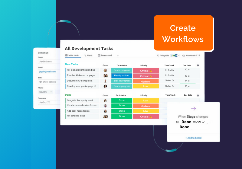 Monday Create Workflows