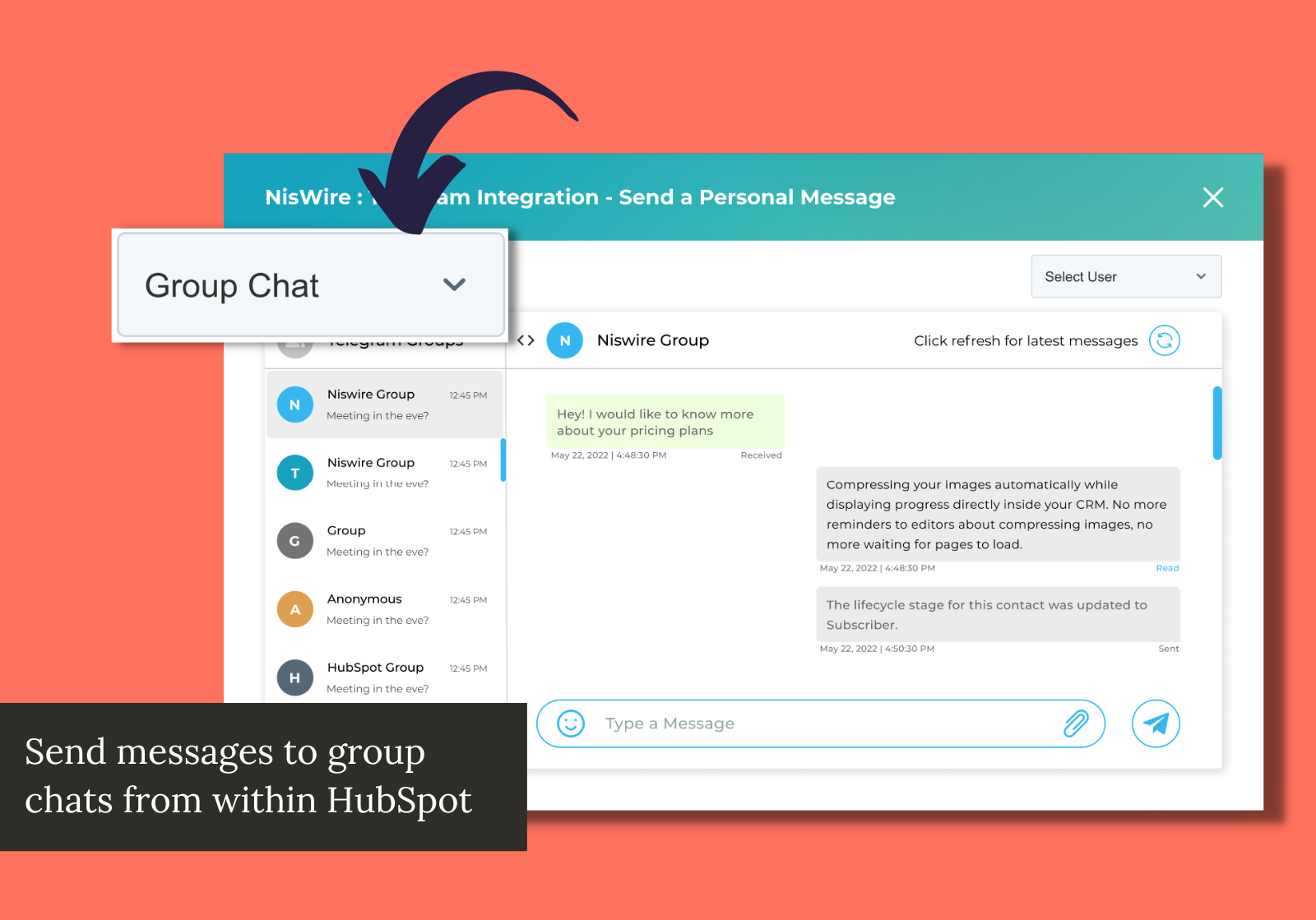 View and Send Messages in Group Chats