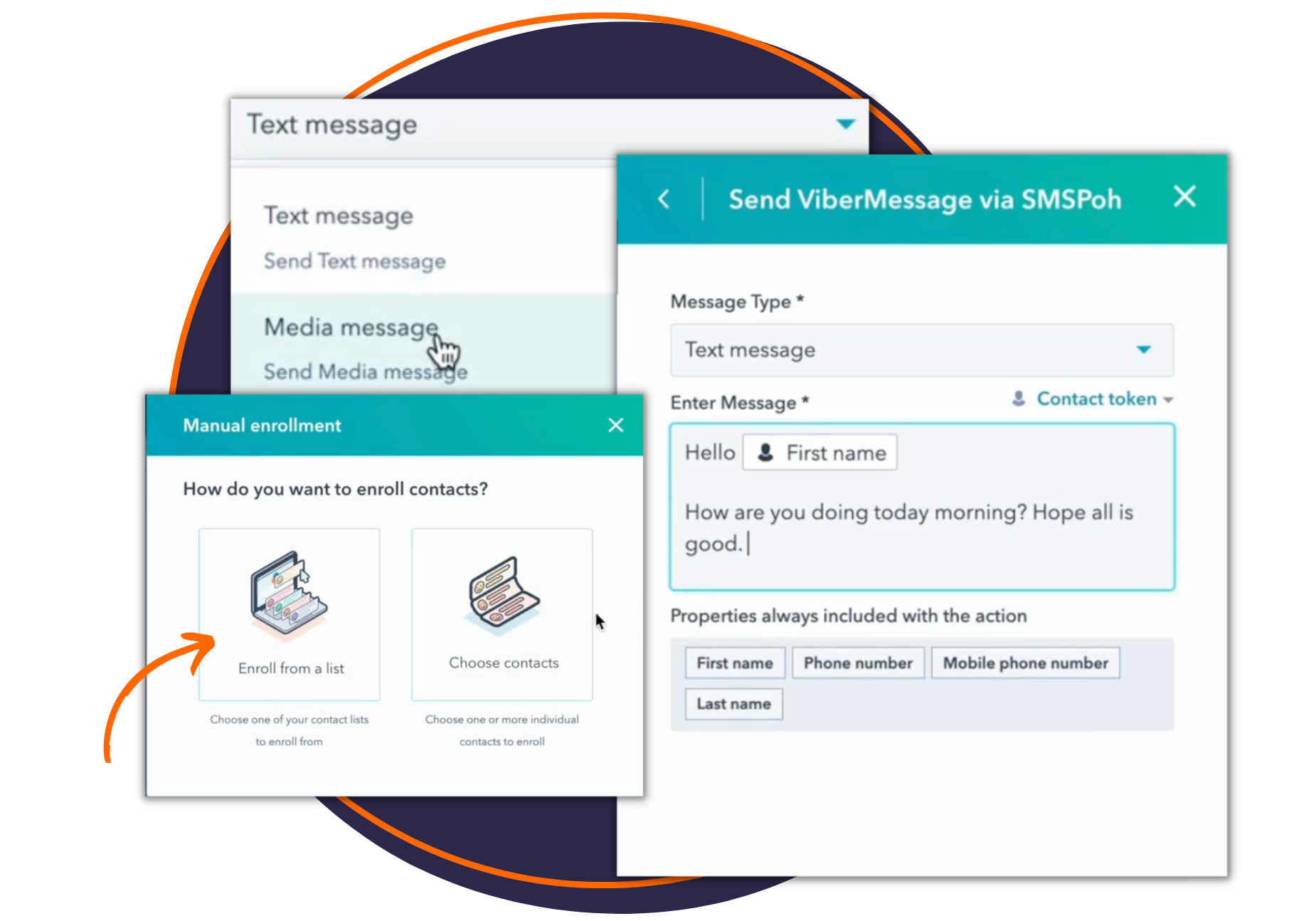 Send bulk Viber messages via HubSpot - Viber HubSpot integration
