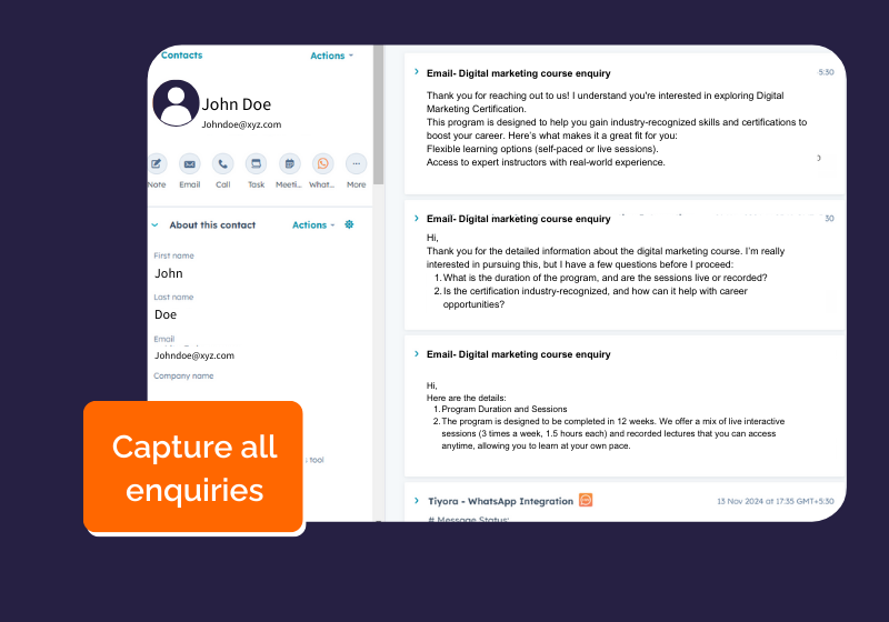 capture all enquiries