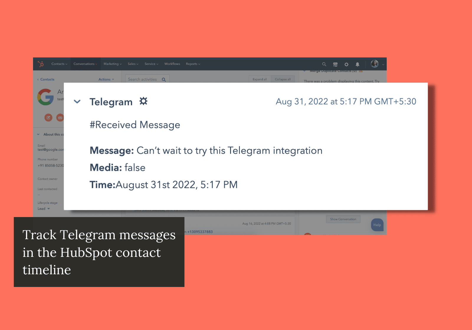 track messages in HubSpot